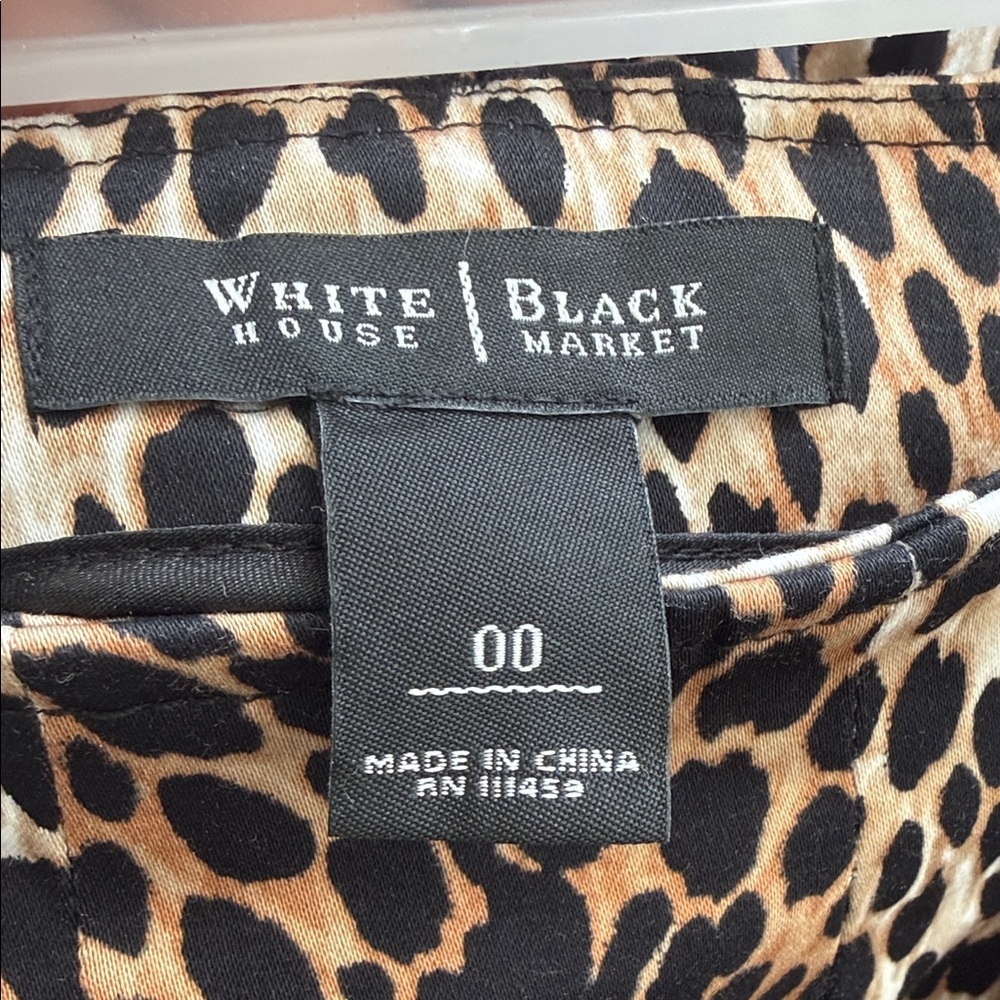 White House/Black Market Chic Animal Print A-Line Skirt View 5